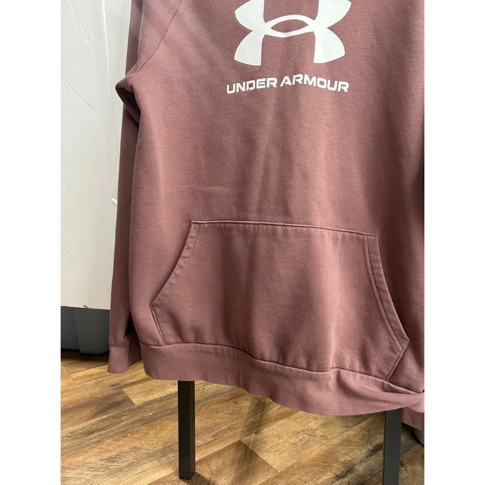 UA Rival Fleece Big Logo Boys Hoodie YXL Maroon